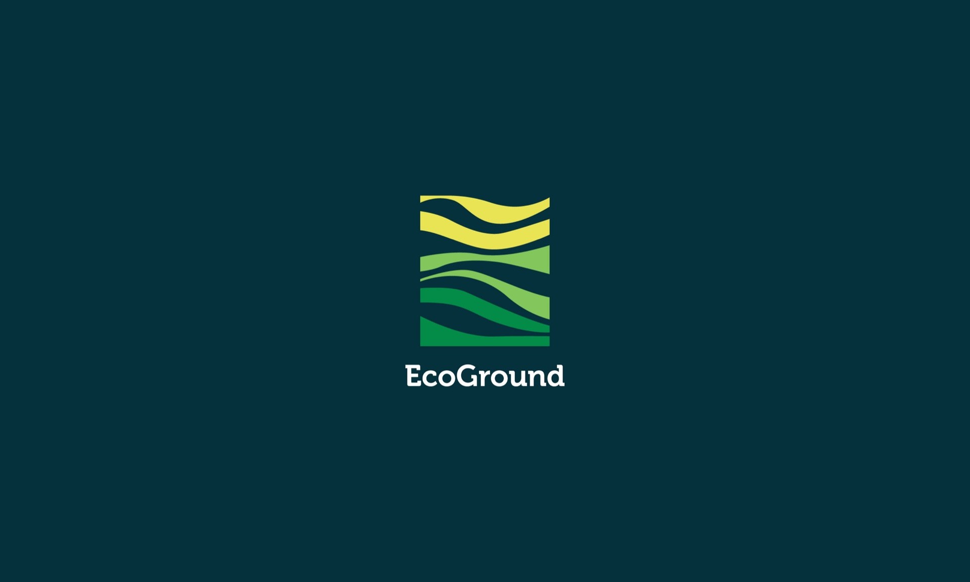 The EcoGround symbol and wordmark on deep teal