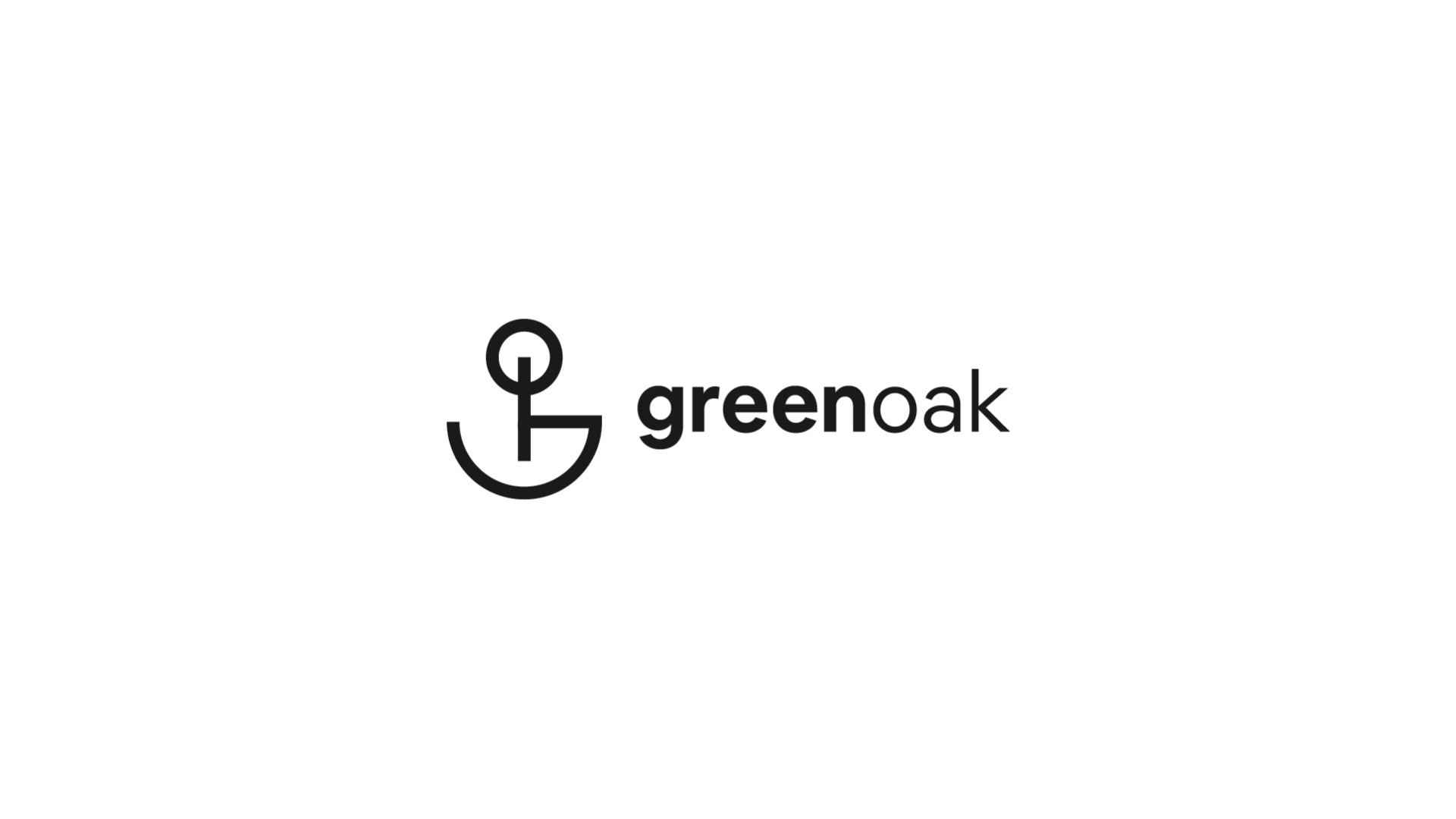 The Green Oak symbol and wordmark in black on white