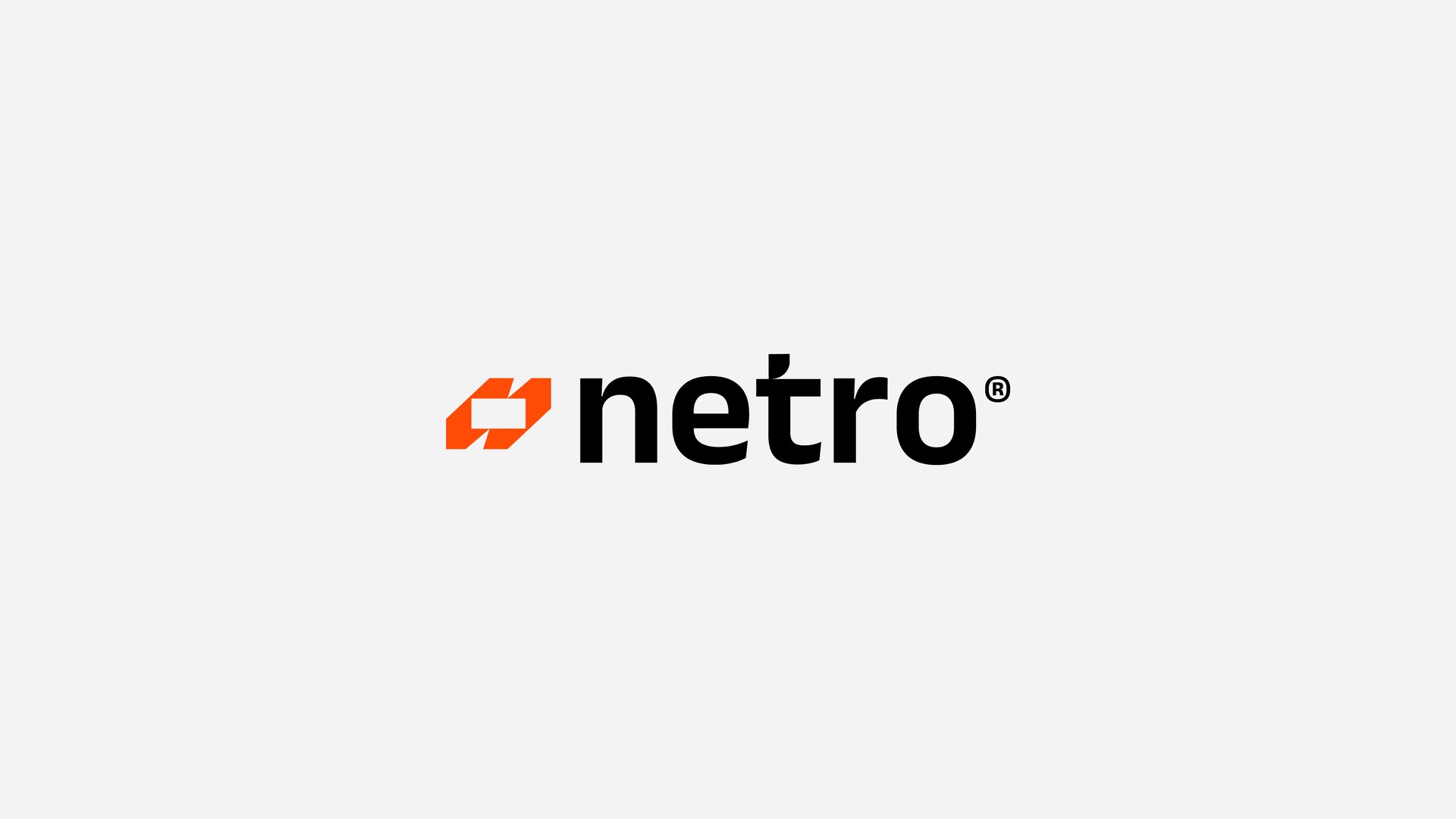The Netro logo in orange and black on white