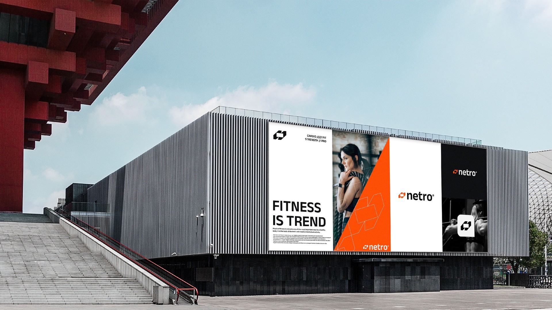 Large Netro posters on the side of a building