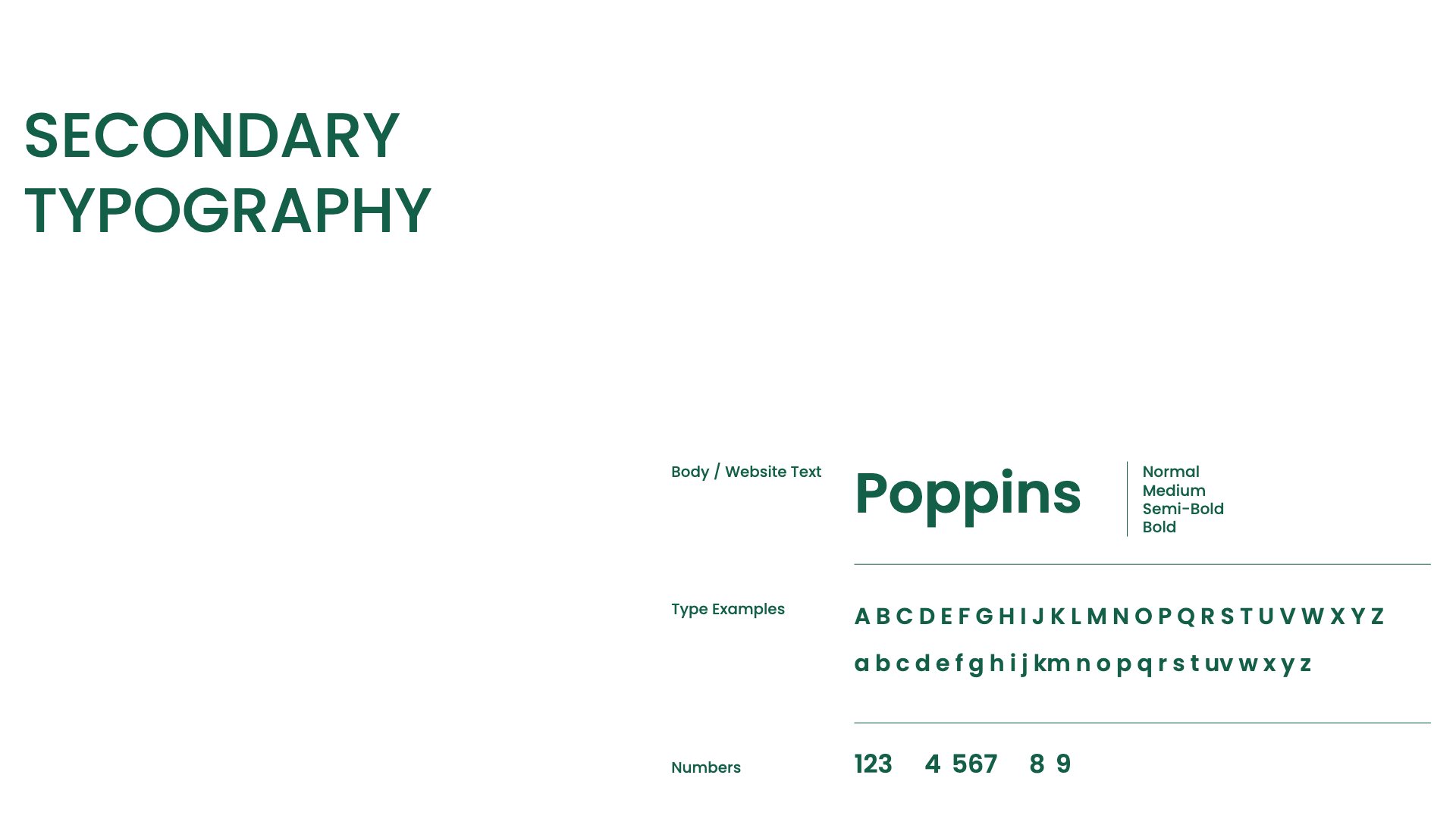 Poppins type specimen for body and website text