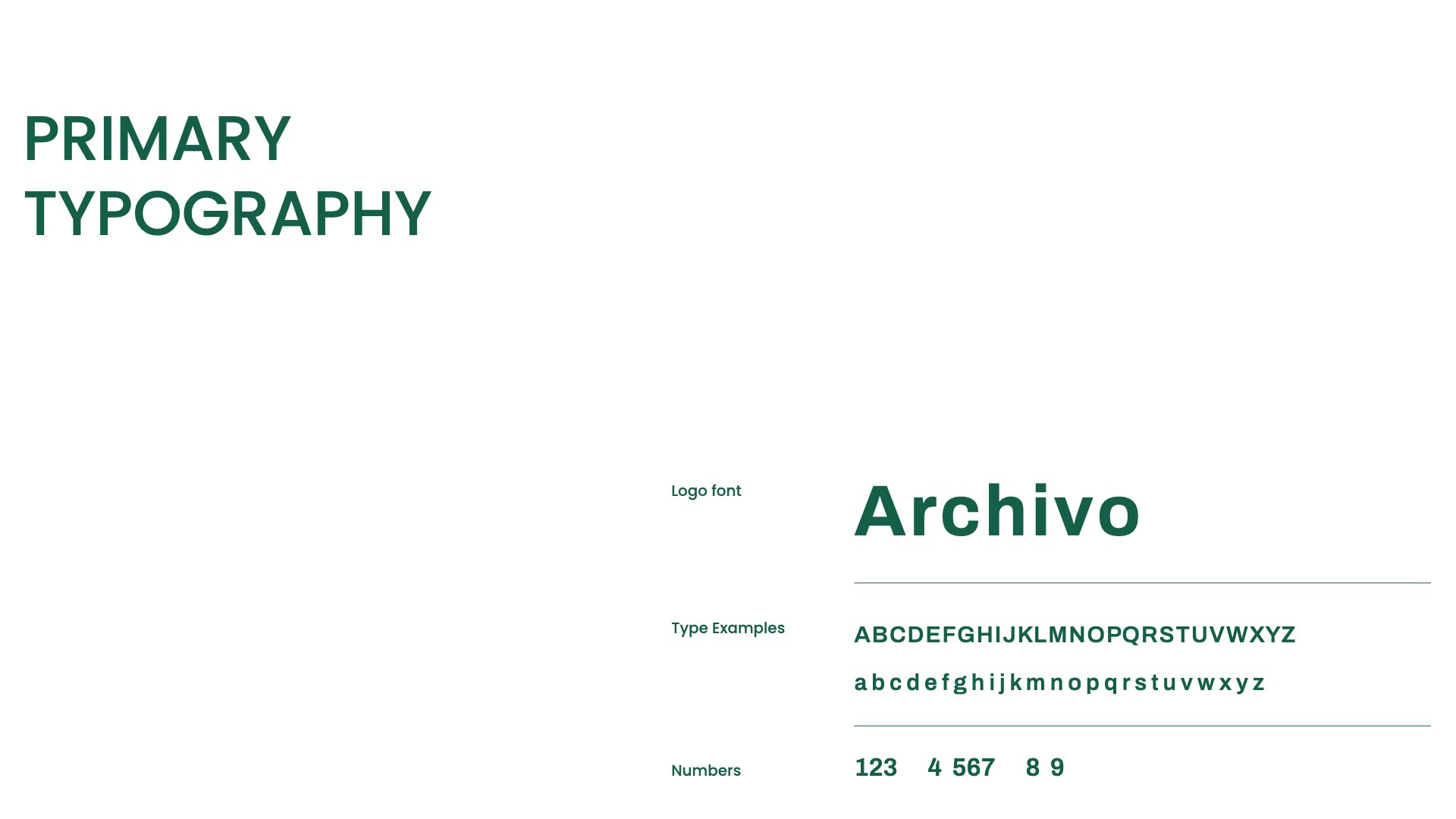 Archivo type specimen, the logo font
