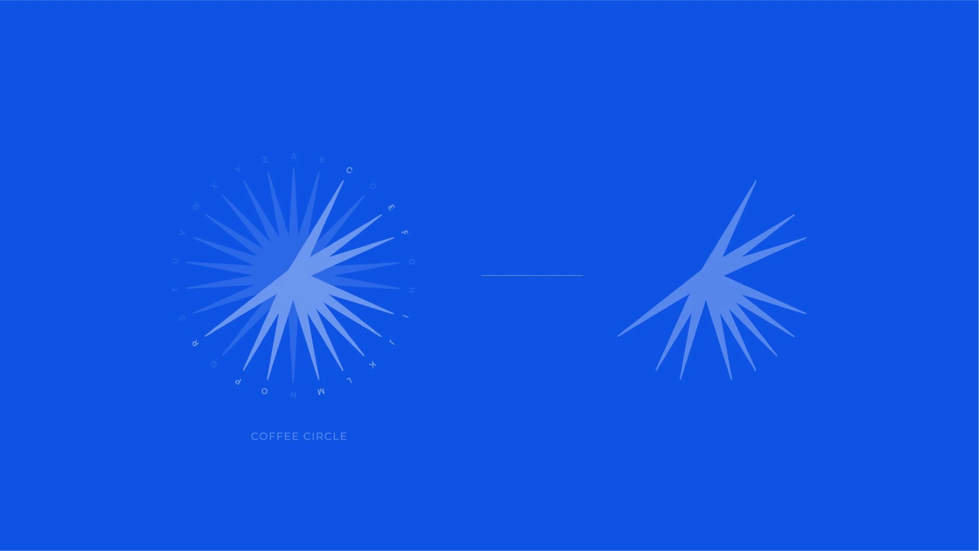 Full burst and name symbol on blue