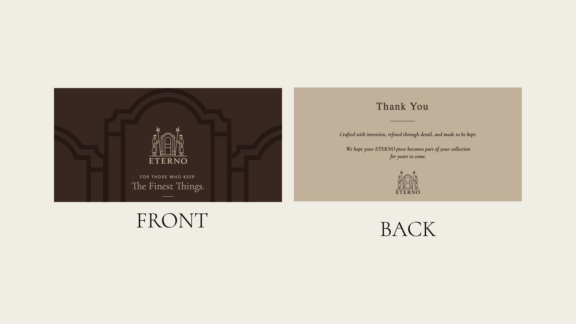 Flat artwork for the thank you card front and back