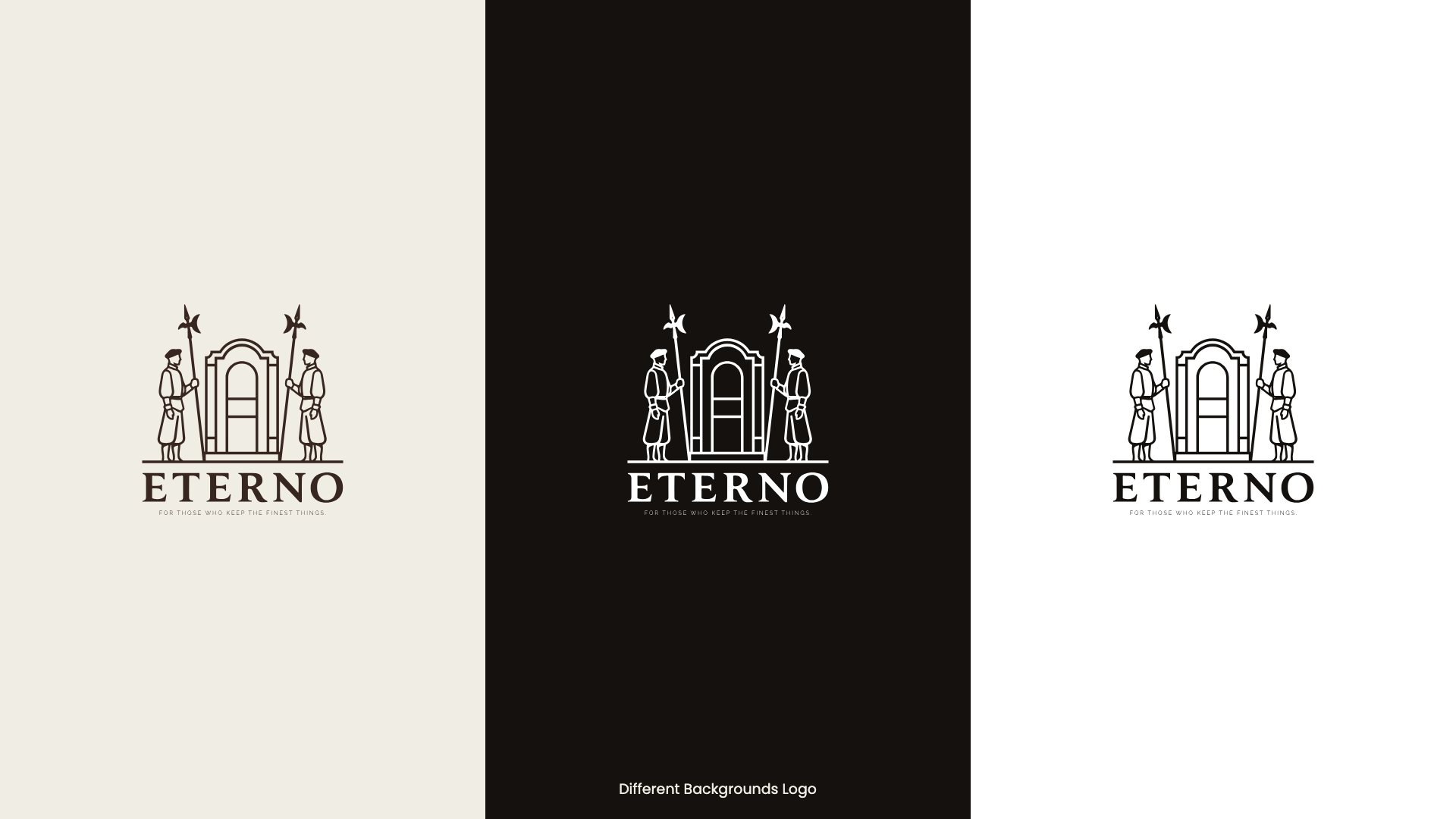 The crest on ivory, on black and on white