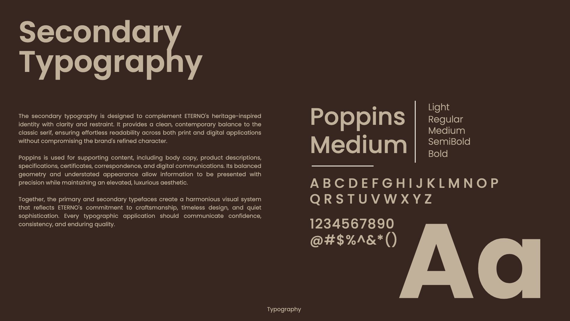 Poppins type specimen for body text