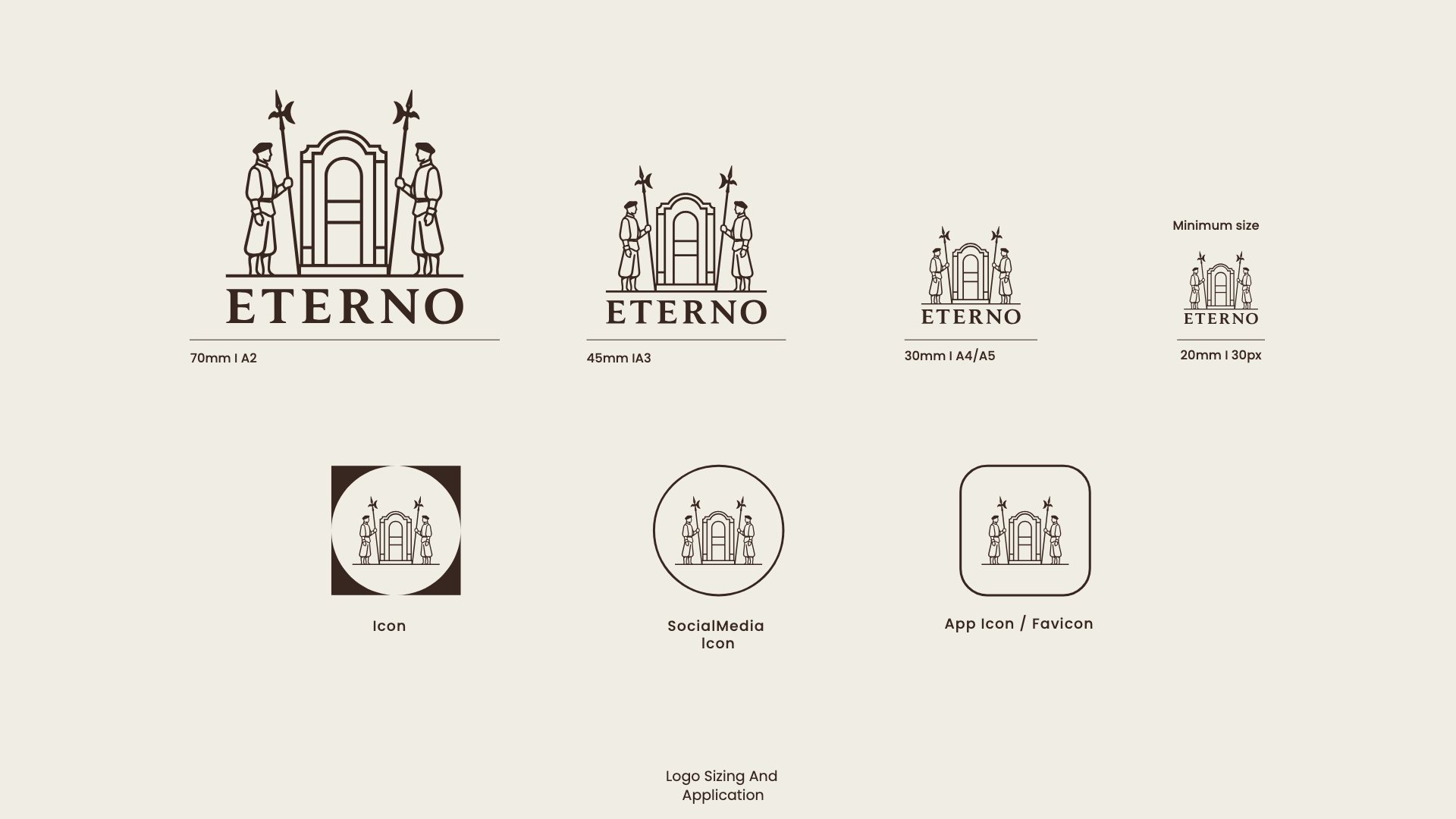 Logo sizes from full lockup down to the app icon