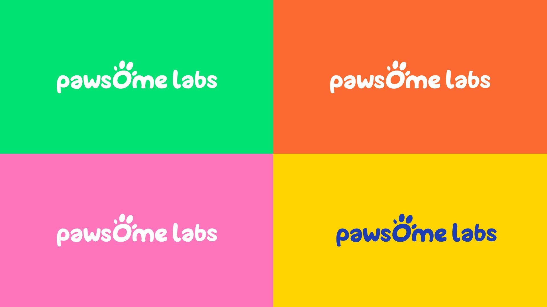 The wordmark on green, orange, pink and yellow