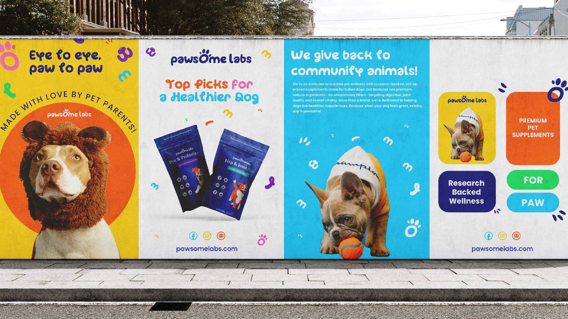 A row of street posters across a hoarding
