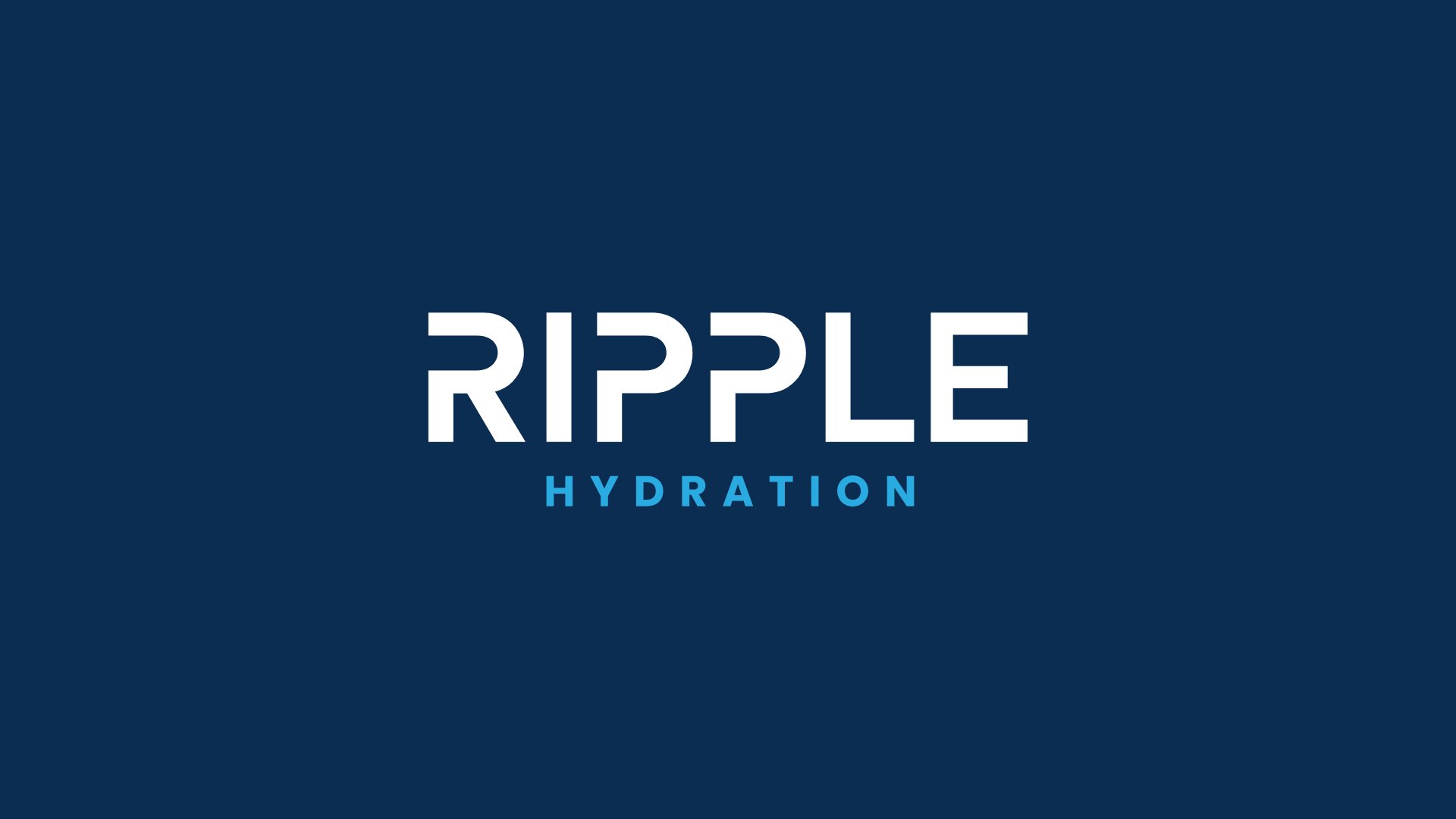 Ripple Hydration wordmark in white on navy