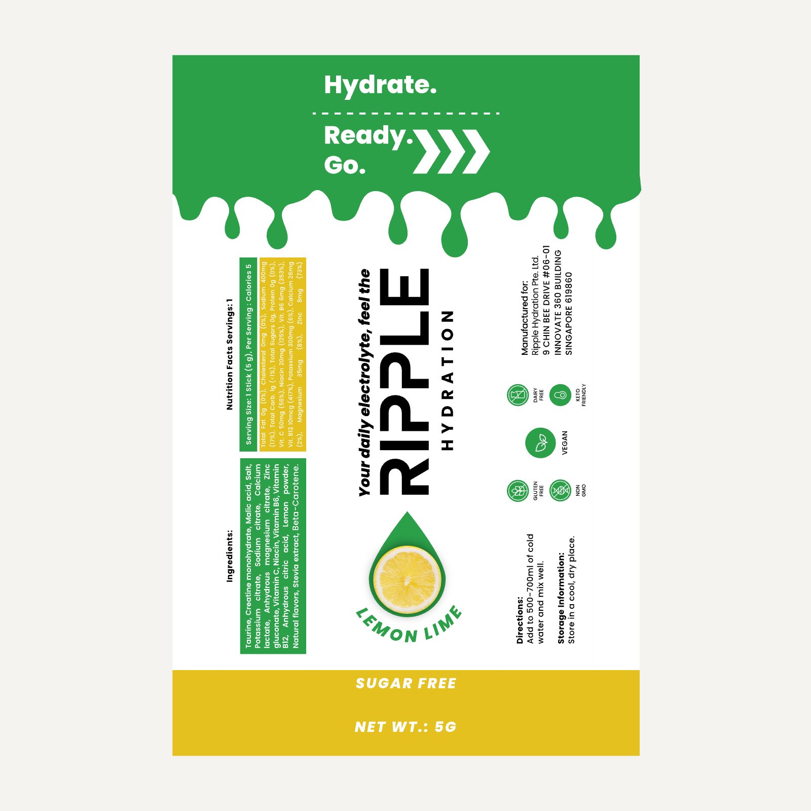Lemon Lime sachet flat artwork
