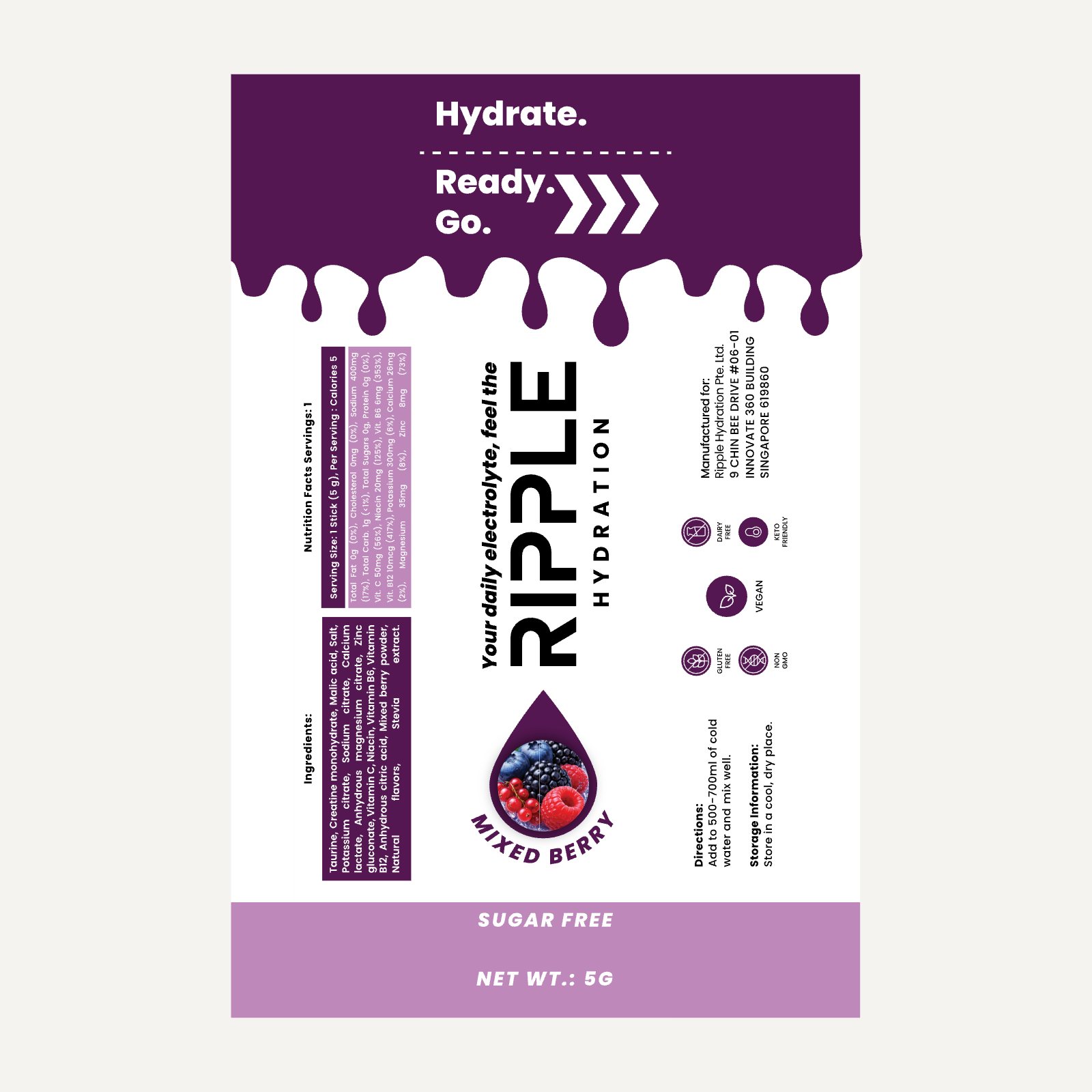 Mixed Berry sachet flat artwork