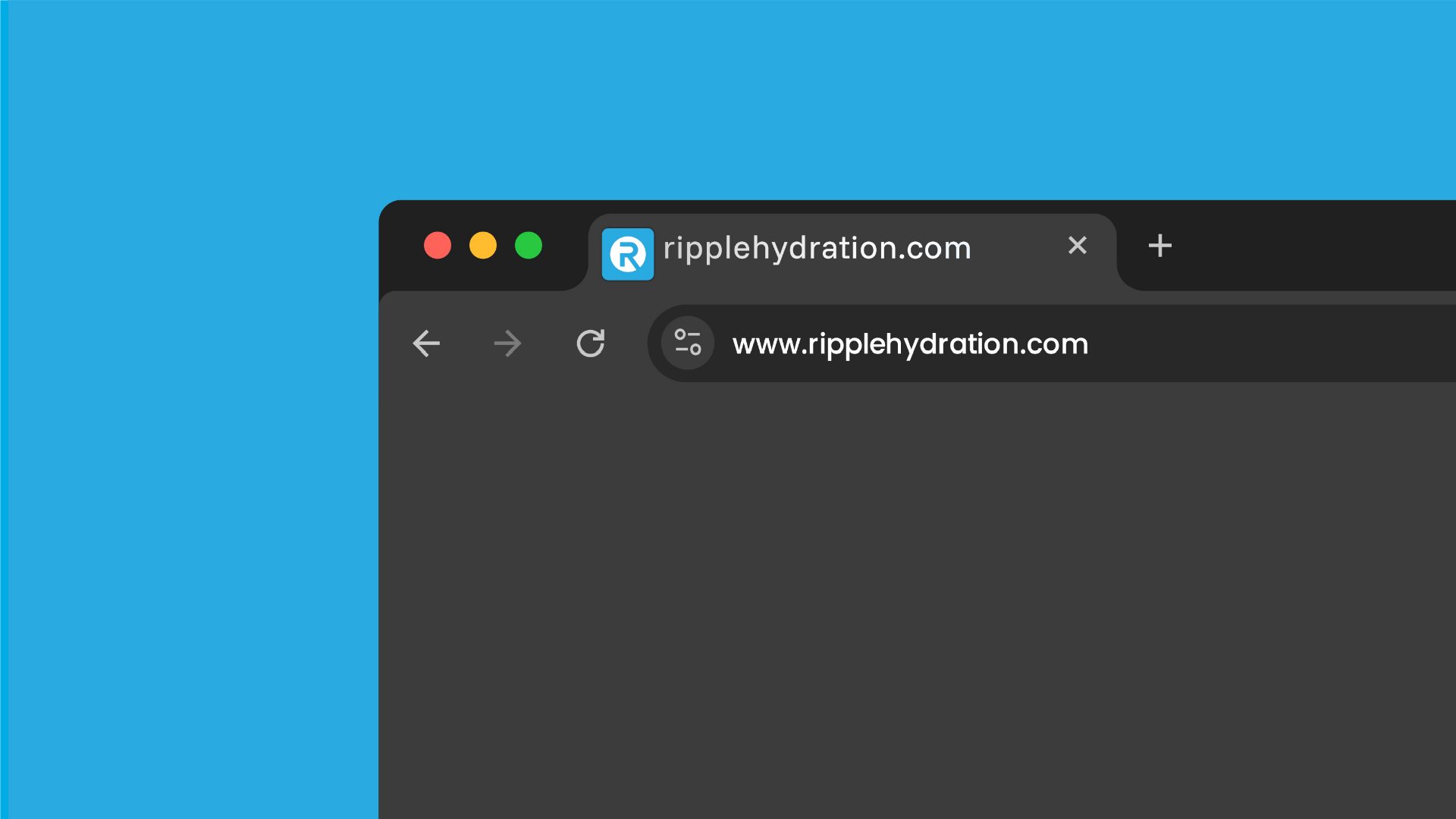 Browser tab with the R favicon and ripplehydration.com