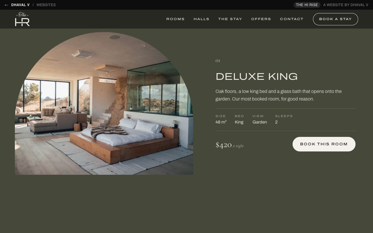 The Hi Rise website by Dhaval V, screen 2