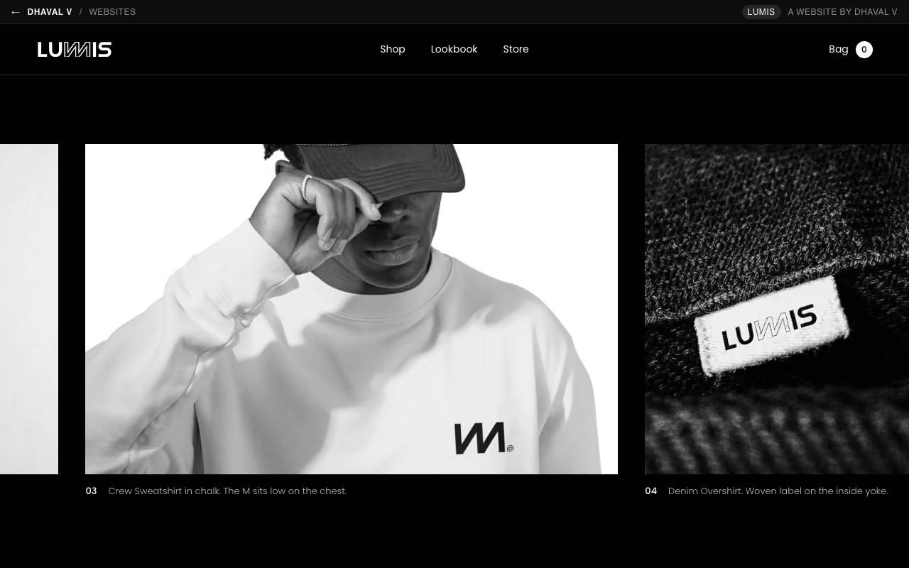 Lumis website by Dhaval V, screen 3
