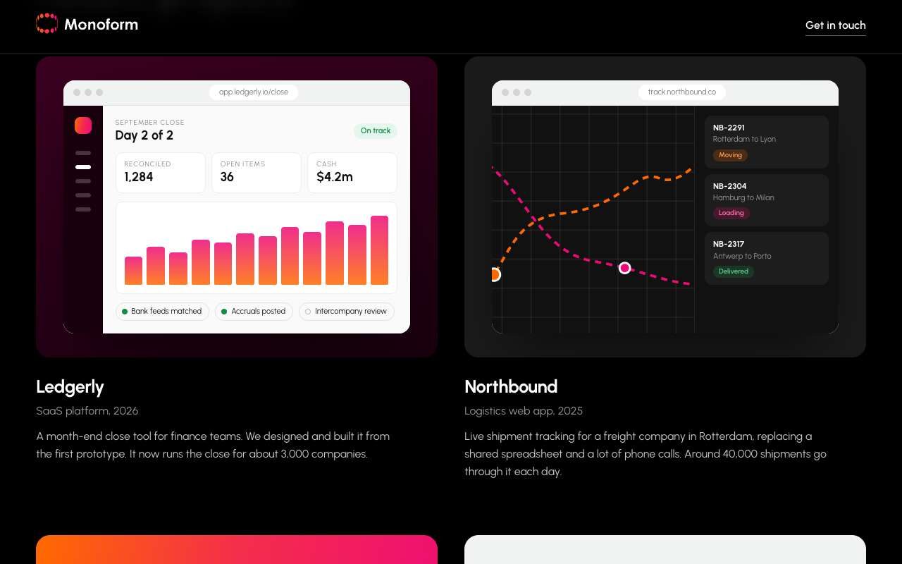 Monoform website by Dhaval V, screen 4
